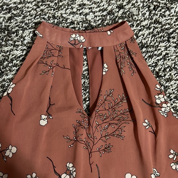 Beautiful Rose + Olive sienna floral size small mock neck blouse. Gently used. - Picture 3 of 12